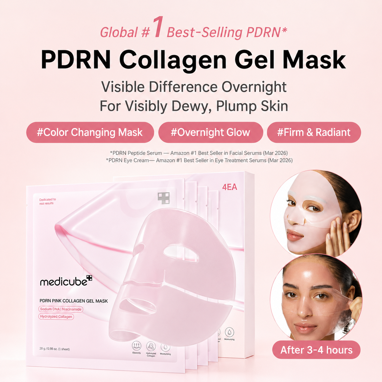 Kit 4 Medicube PDRN Pink Collagen Gel Mask